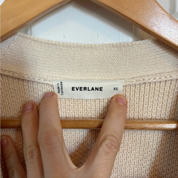 NWOT Everlane The Cotton Honeycomb Cardigan Cream XS - Picture 11 of 15